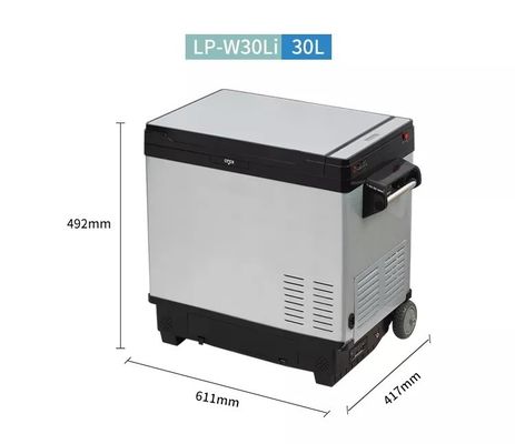 Auto-fitment 30L draagbare zonne-koelkast koelkast met dubbele deur en LFP-batterij