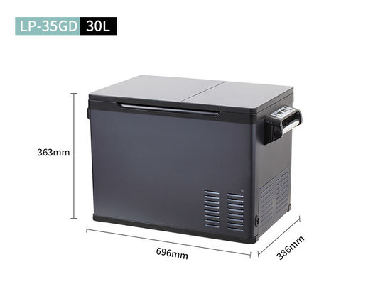 Koelkast voor auto's met een netto capaciteit van 30 liter met dubbele temperatuur en C5H10/C-pentaan isolatie