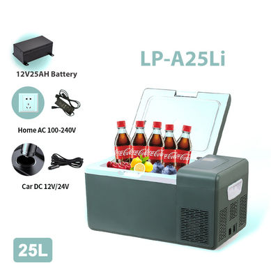 Compact en lichtgewicht 25L autovriezer koelkast met ingebouwde lithiumbatterie